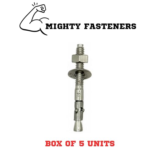 Premium 316 Stainless Steel Wedge Anchor, 3/8"-16 X 2-1/4" – Heavy Duty Corrosion Resistant Fastener for Concrete and Masonry Applications 5 Pack