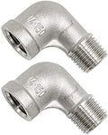1/4'' NPT Stainless Steel Elbow Fitting, 90 Degree Elbow, 2 Pc