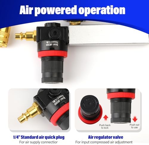 TU-21 Engine Cylinder Leak Down Tester Kit, Automotive Engine Compression Leakage Test Kit for Cars Trucks Motorcycles (Blue)