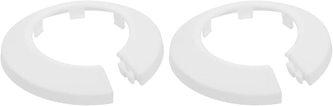 uxcell Escutcheon Plate, 1Pcs 40mm - Fit 1.57" Outer Diameter Split Pipe Flange Water Pipe Cover Collar Decoration, PP Plastic Plumbing Cover Plates (White)