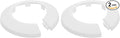 uxcell Escutcheon Plate, 2Pcs 40mm - Fit 1.57" Outer Diameter Split Pipe Flange Water Pipe Cover Collar Decoration, PP Plastic Plumbing Cover Plates (White)