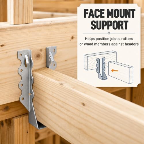 50 Pack 2x6 Joist Hangers, 20 Gauge Galvanized Wood Connectors