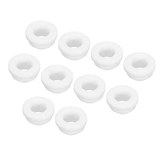 MECCANIXITY 20Pcs Snap Silicone Rubber Grommet Plug Mount Dia 10.5mm ID 7.5mm Narrow Groove Width 2mm Seal Anti-Scratch Sleeves for Electrical Box Cable Pipes White