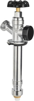 EFIELD 4-inch Anti-Siphon Frost Free Sillcock 1/2 inch Push Fit X 3/4 inch Hose Bibb, Chrome Plated Brass Body (4-inch Length),(SILLCOCK035)