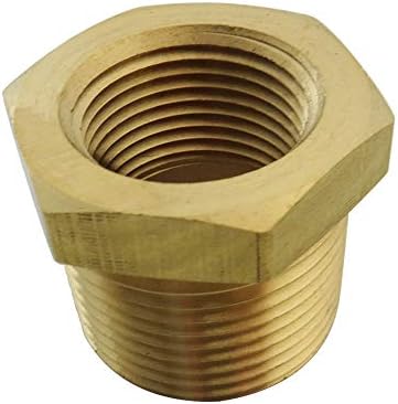1/4" x 1/8" NPT Reducer Adapter Brass Hex Bushing, Reducing Pipe Fitting 5pcs