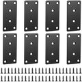 Flat Brackets for Wood Flat Mending Plate Straight Brace Flat Bracket Flat Metal Brackets for Wood Fixing Joining Plate with Screws for Tables Cabinets Bookshelves 8Pcs 1.57’’ x 3.14''