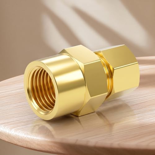 10PCS Brass Compression Tube Fitting, 5/16" OD x 3/8" NPT Female