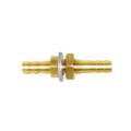 Joywayus Thru-Bulk Head Hex Union Brass Fitting 3/8" Hose Barb Bulkhead Fitting with Flat Washer Gasket Water/Fuel/Air