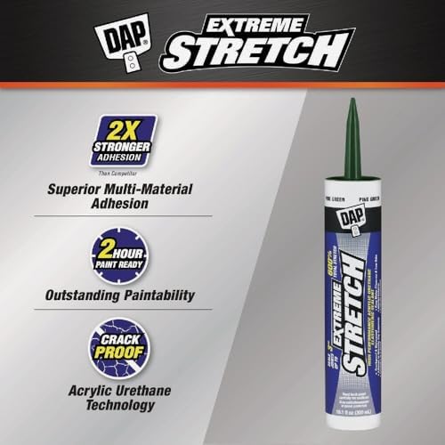 DAP Extreme Stretch Acrylic Urethane Premium Elastomeric Sealant, Pine Green, 10.1 Oz (7079818709)