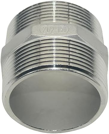 Male x Male Stainless Steel 304 Threaded Pipe Fitting NPT (2-1/2")