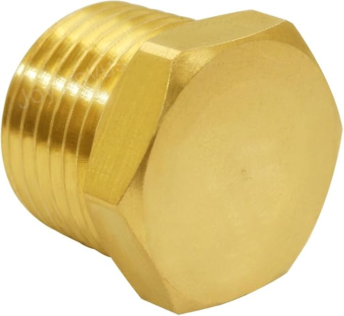 Joywayus 3/4" NPT Male Pipe Plug Outer Hex Head Plug Brass Pipe Fitting (Pack of 2)