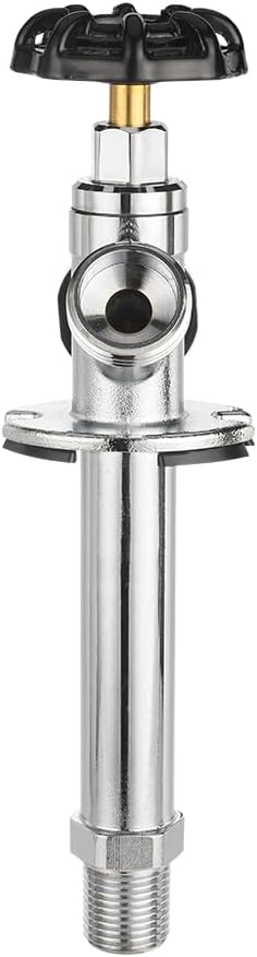 EFIELD 4-inch Anti-Siphon Frost Free Sillcock 1/2" MIP X 3/4" Hose Bibb, Chrome Plated (4-inch),(SILLCOCK019)