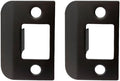 QCAA Solid Brass Extended Lip Strike, 1-1/2"X2-1/4", Oil-Rubbed Bronze, 2 Pack, Made in Taiwan