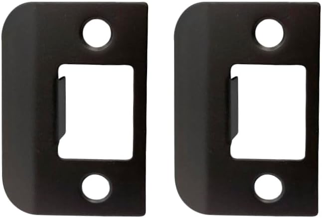 QCAA Solid Brass Extended Lip Strike, 1-1/2"X2-1/4", Oil-Rubbed Bronze, 2 Pack, Made in Taiwan