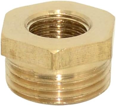 2pcs 1/8" NPT Male To 3/8" NPT Female Brass Reducer Thread Hex Bushing Brass Threaded Pipe Fitting,Hex Reducing Convert Adapter Pipe Fitting (1/8"*3/8")