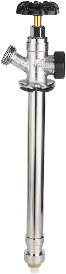 EFIELD 6-inch Anti-Siphon Frost Free Sillcock 1/2 inch Push Fit X 3/4 inch Hose Bibb, Chrome Plated Brass Body (6-inch),(SILLCOCK036)