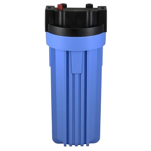 Pentair Pentek 150067 Traditional Standard Filter Housing, 3/4" NPT 10 Opaque Water Filter Housing with Cap and Pressure Relief Button, 10-Inch, Black/Blue