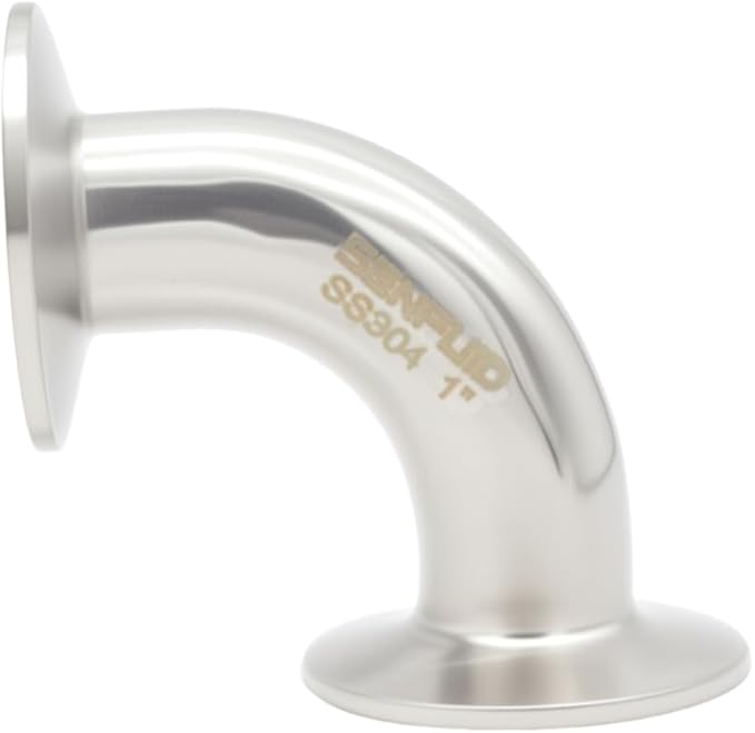 Sanitary Elbow 90 Degree 25mm Pipe OD SS304 Ferrule Tri Clamp 1.5 Inch with 2 Silicone Gaskets