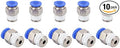 SNS Male Straight Push to Connect Pneumatic Fittings 8mm Tube OD x 1/8 NPT Nickel Plated Brass（10 PCS） SPC8-01NPTBE