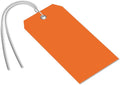 SmartSign Orange Plastic Tags with Pre-Attached Wires - 100-Pack, 4.75" x 2.375", Size#5, 10 mil Thick Tear-Proof Polylith Plastic Tags with Metal Eyelet, Writable Blank Tags for Shipping, Labeling