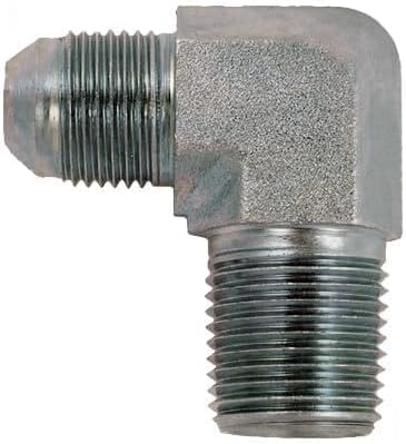 90 Degree Flared Tube Elbow 1-1/4" JIC Male x 1-1/2" NPTF Male Pipe Corner Hydraulic Fitting | 2501-20-24