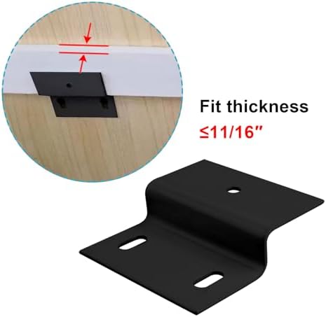10 PCS Z Slotted Mounting Bracket, 11/16" Height, Black