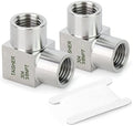 TAISHER 2PCS 304 Stainless Steel Square 90 Degree Barstock Street Elbow, 3/8 Inch NPT Female Pipe to 3/8 Inch NPT Female 304 Stainless Pipe Fitting