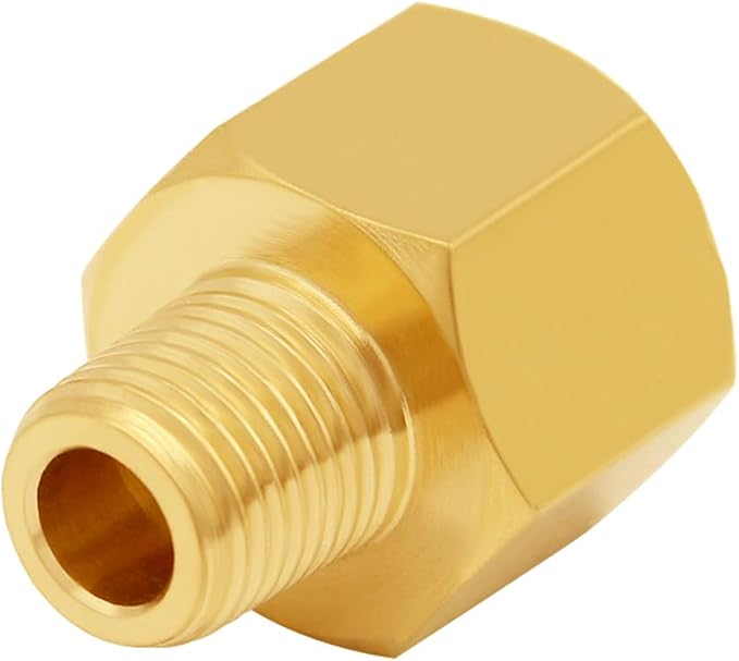 3PCS Brass Reducer Adapter, 1/2" NPT Female to 3/8" NPT Male Thread, Hex Reducing Pipe Fitting Coupler Nipple Connector for Water/Oil/Gas