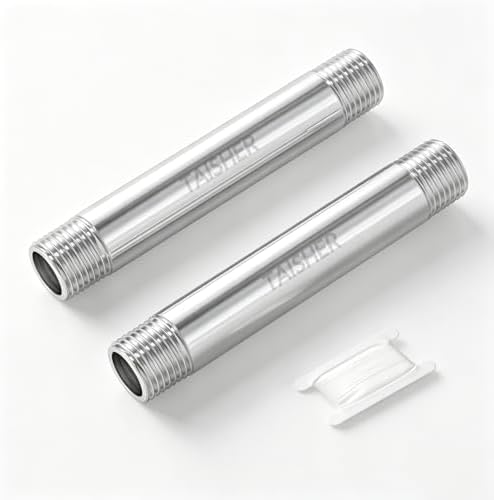 TAISHER 2Pcs Thickened Nipple Cast Pipe 3/8" NPT Male, 6" Length