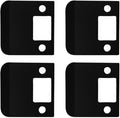 QCAA Solid Brass Extended Lip Strike, 2-1/2''X2-1/4", Matte Black, 4 Pack, Made in Taiwan