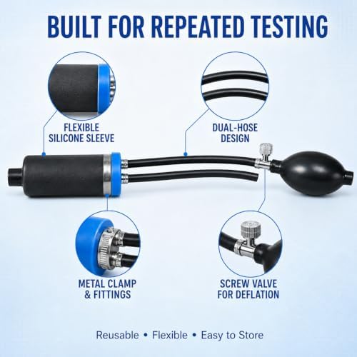 4PCS Intake Adapter with Inflatable Bladder for Smoke Tester, Blue