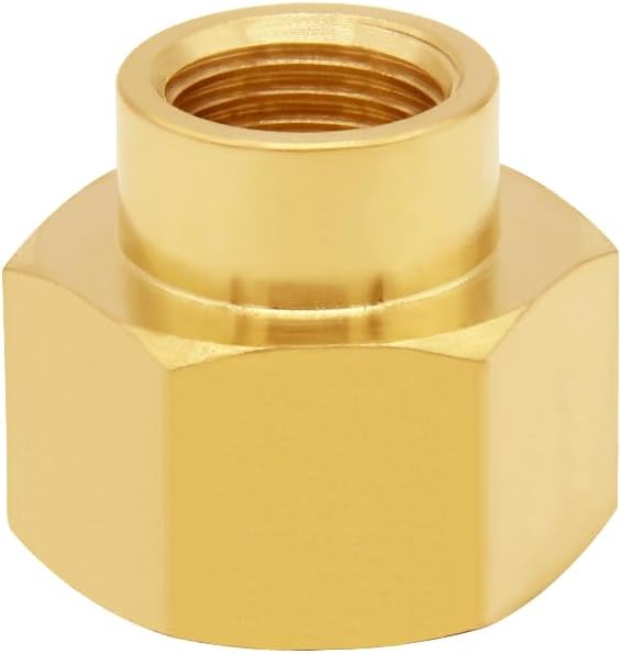 3PCS Brass Reducer Adapter, 3/8" NPT Female to 1/2" NPT Female Thread, Hex Reducing Pipe Fitting Coupler Nipple Connector for Water/Oil/Gas