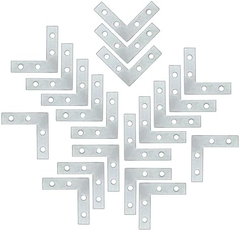 Wealrit 40PCS Silver L Shape Bracket，1.5" Joint Support Flat Plate Bracket