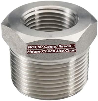 Beduan Stainless Steel Reducer Hex Bushing, 1/2" Male NPT to 3/8" Female NPT, Reducing Cast Pipe Adapter Fitting