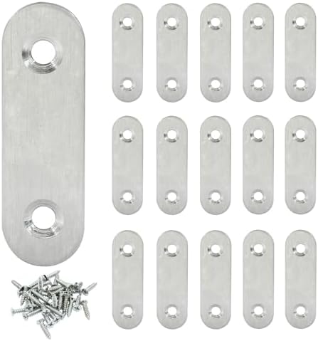 16 Pack 2 Inch Stainless Steel Flat Plate Straight Bracket