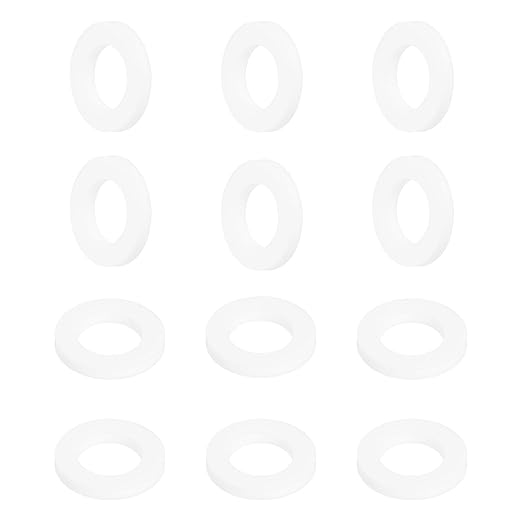 MECCANIXITY PTFE Flat Washers, 12Pack 24mm OD 14mm ID 3mm Thick Sealing Spacer Gasket Ring for Faucet Pipe Hose Bolt Machinery, White