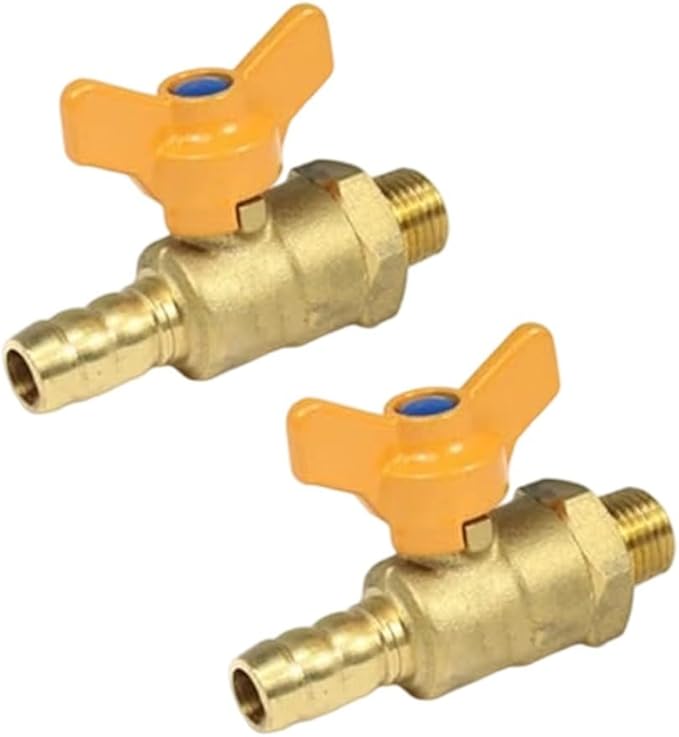 Brass Shut-Off Ball Valve with Comfortable Handle, 1/2 Inch External Thread, High-Pressure Design for Fuel, Gas, Water, Oil and Air Flow Control in Residential and Industrial Plumbing Systems