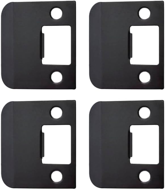 QCAA Solid Brass Extended Lip Strike, 2''X2-1/4, Oil-Rubbed Bronze, 4 Pack, Made in Taiwan
