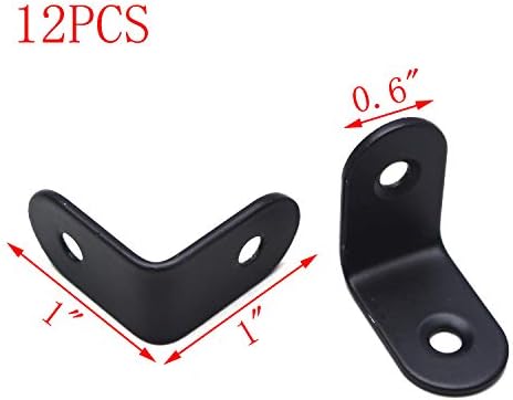 MY MIRONEY 12 Pcs Shelf Bracket Black L Brackets, 1" x 0.6" x 1"