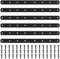Flat Straight Braces, Black Mending Plate, Heavy Duty Metal Straight Brackets, Repair Joining Bracket, Repair Plates Fixing Bracket Connector for Wood, Furniture, with Screws