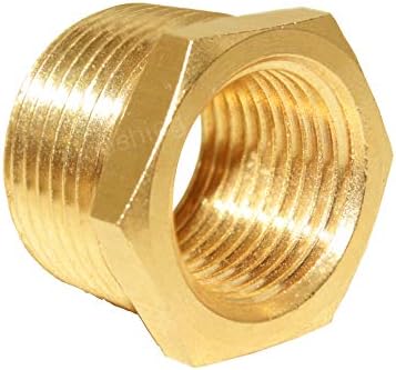 Hooshing 6PCS Brass Reducer Hex Bushing 3/4" NPT Male x 1/2" NPT Female