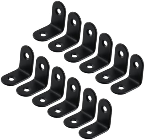MY MIRONEY 12 Pcs Shelf Bracket Black L Brackets, 1" x 0.6" x 1"