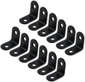 MY MIRONEY 12 Pcs Shelf Bracket Black L Brackets, 1" x 0.6" x 1"