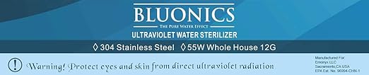 55W UV Ultraviolet Light Plus Sediment and Carbon Well Water Filter Purifier System for Rust, Iron, Sand, Dirt, Sediment Bad Taste/Odor.12 GPM UV System and 2 Heavy Duty Housings Size 4.5"x10"