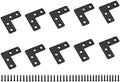 10 PCS Flat L Shape Repair Mending Plate, ULIFESTAR Heavy Duty Corner Bracket Furniture Support Brace Black Joining Bracket Fastener Connector with Mounting Screws (40x40x12mm/1.6x1.6x0.5'')