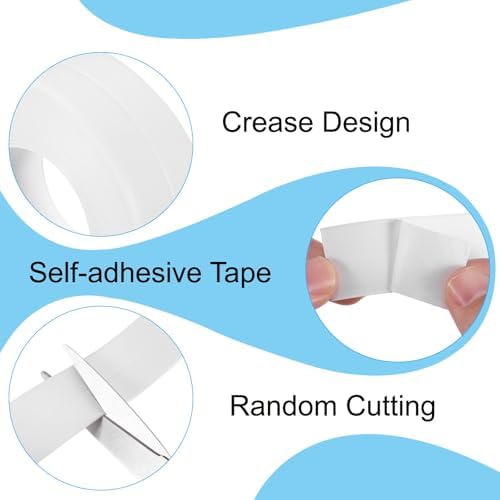 PATIKIL Caulk Tape 0.9" x 33 Ft, Self Adhesive Sealing Tape Waterproof Toilet Tub Caulk Sealant Strip Sealing Trim for Kitchen Bathroom Toilet Bathtub Sink Countertop, White