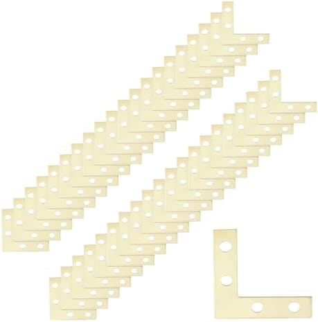 Wealrit 40PCS Gold L Flat Shape Braces Corner Bracket,1.46" Support Brace