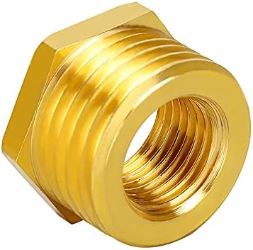 Joywayus Brass Reducing Hex Bushing 1/2" NPT Female x 3/4" G Male