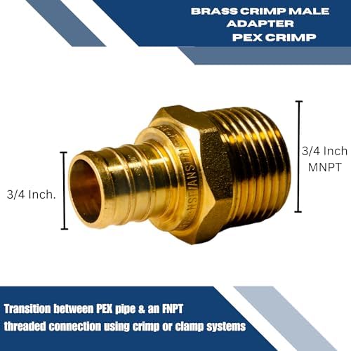 10 Pack XFITTING 3/4 inch Pex x 3/4 inch Male NPT Adapter, 3/4 Pex Male