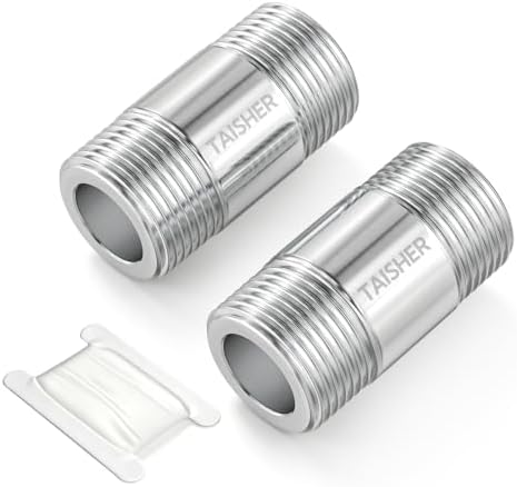 TAISHER 2Pcs 316 Thickened Nipple Cast Pipe,1/4" NPT Male, 2" Length